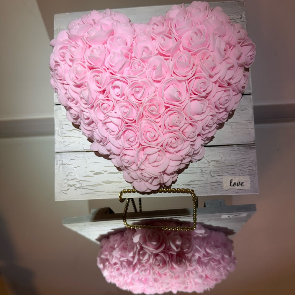 Pink Rose Heart Wall Art